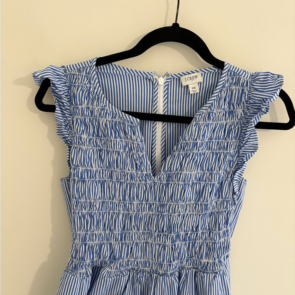 J. Crew Blue Striped Midi Dress - Picture 2 of 11